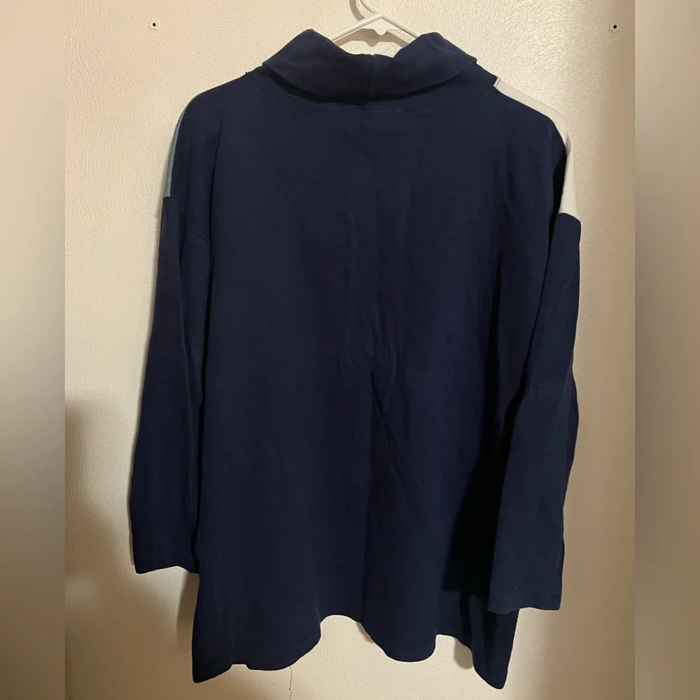 WHITEFISH BAY Classic‎ Vintage 100% Cotton Colorblock Turtleneck Women's Size L